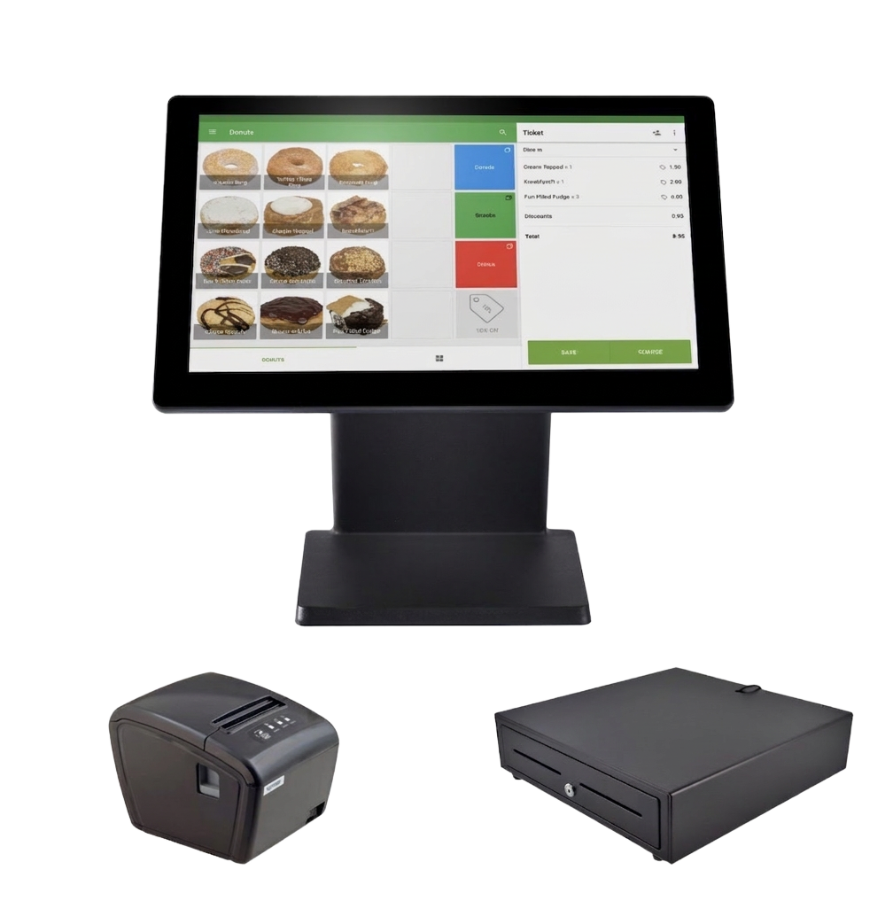 Countertop EPOS till with receipt printer and cash drawer